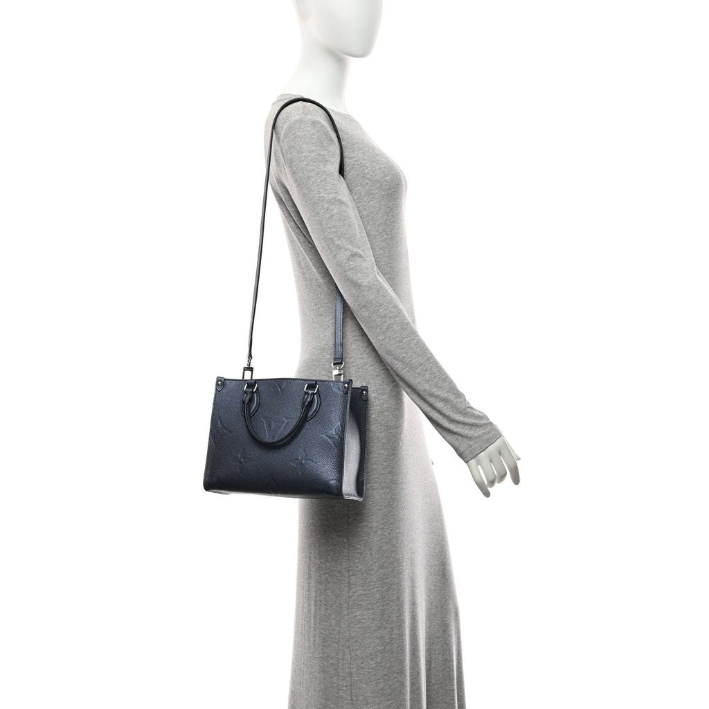 Louis Vuitton Metallic Empreinte Monogram Giant Onthego PM Navy Nacre
