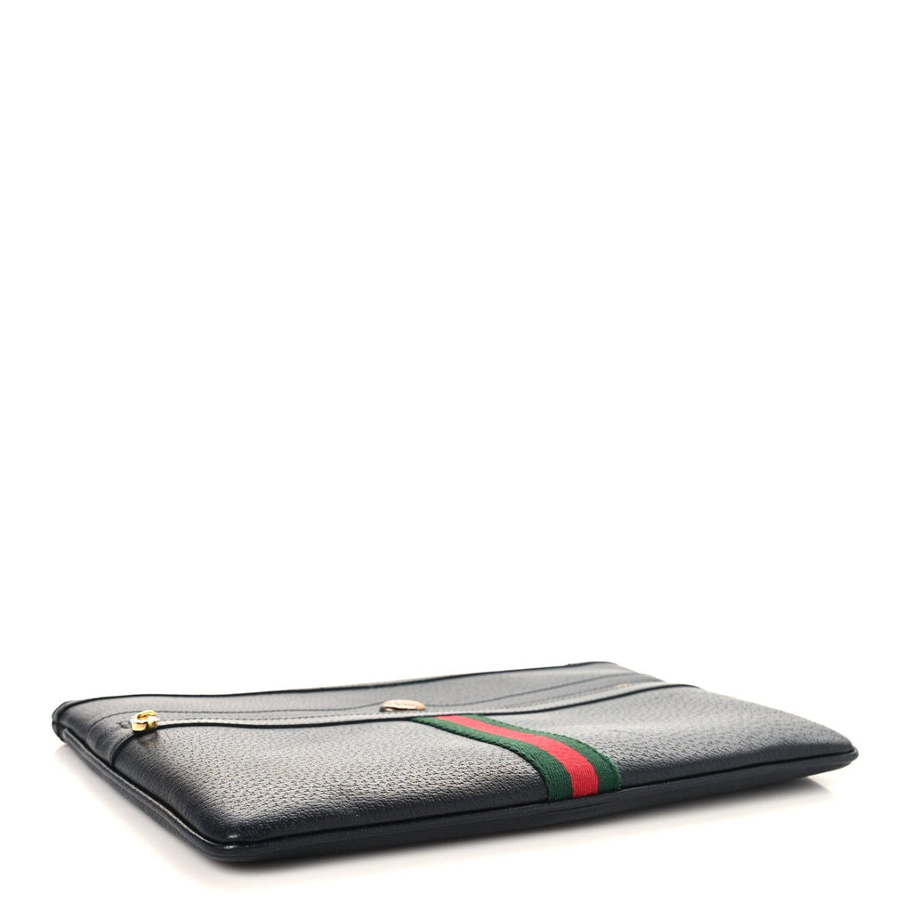 Gucci Calfskin Large Ophidia Pouch Clutch Black