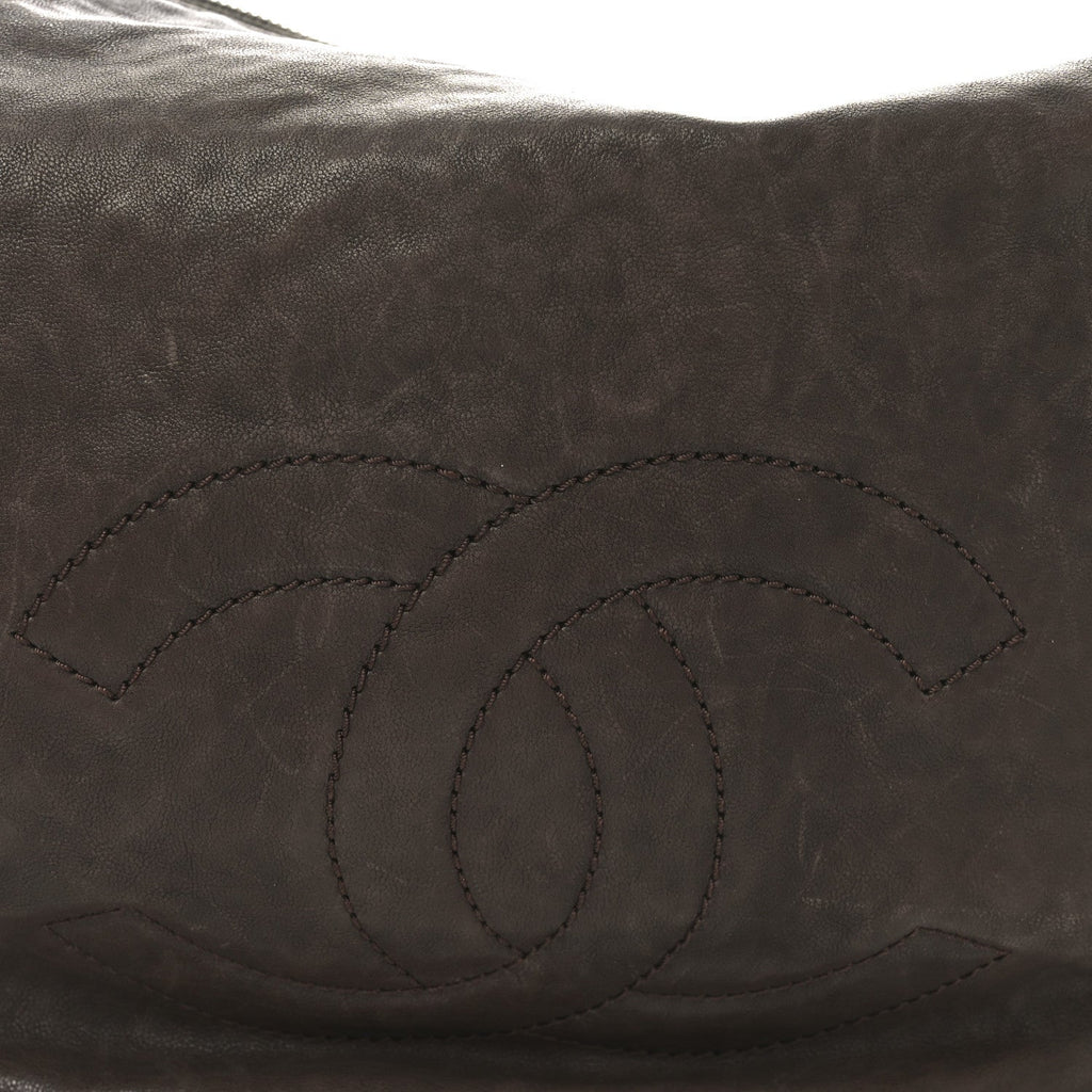 Chanel Calfskin Modern Chain Hobo Brown