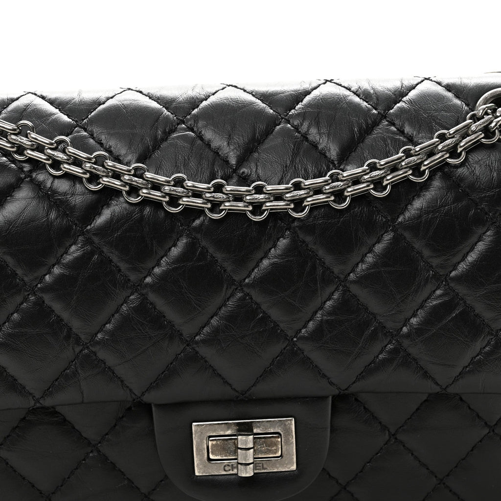 Chanel Aged Calfskin Quilted 2.55 Reissue 225 Flap Black