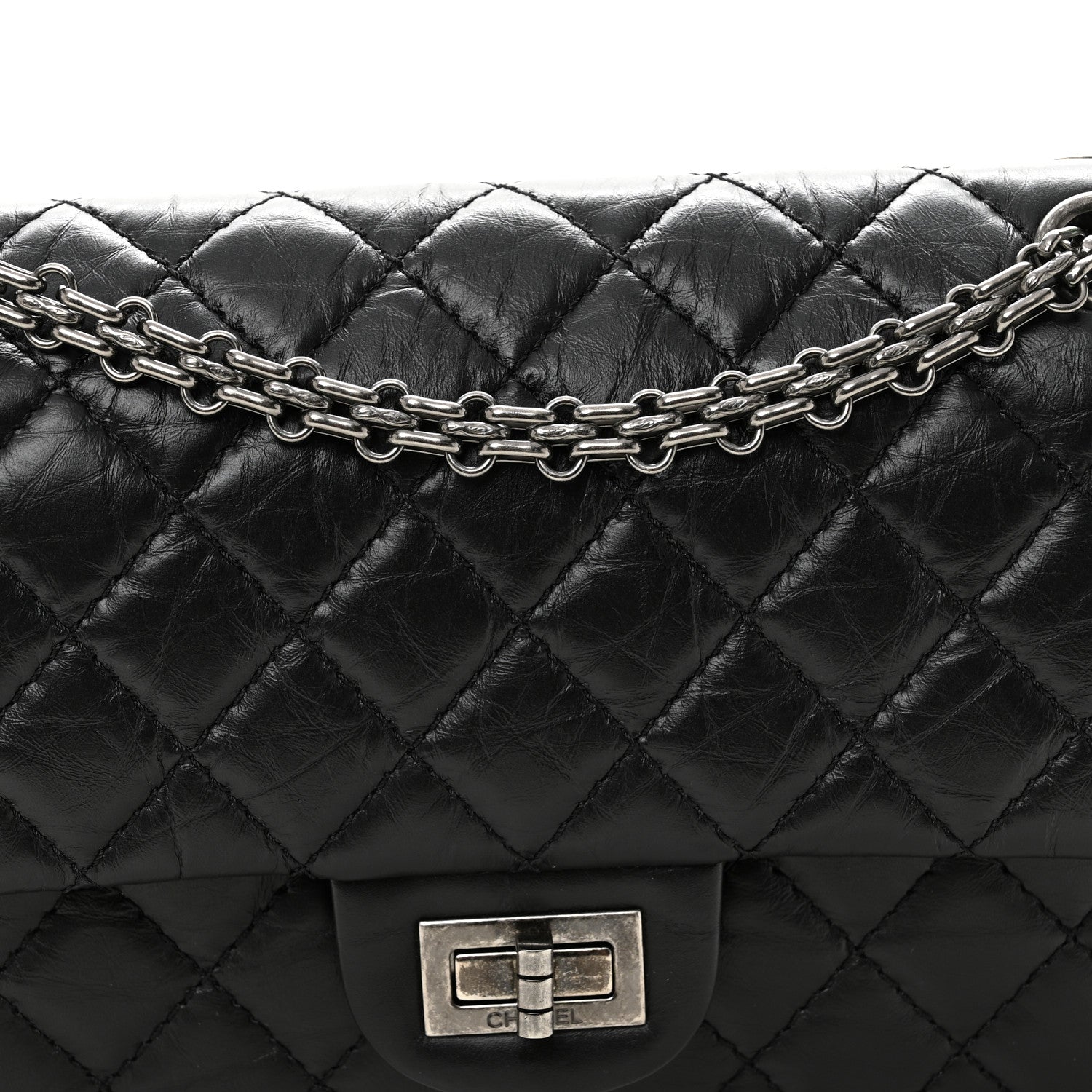 Chanel Aged Calfskin Quilted 2.55 Reissue 225 Flap Black