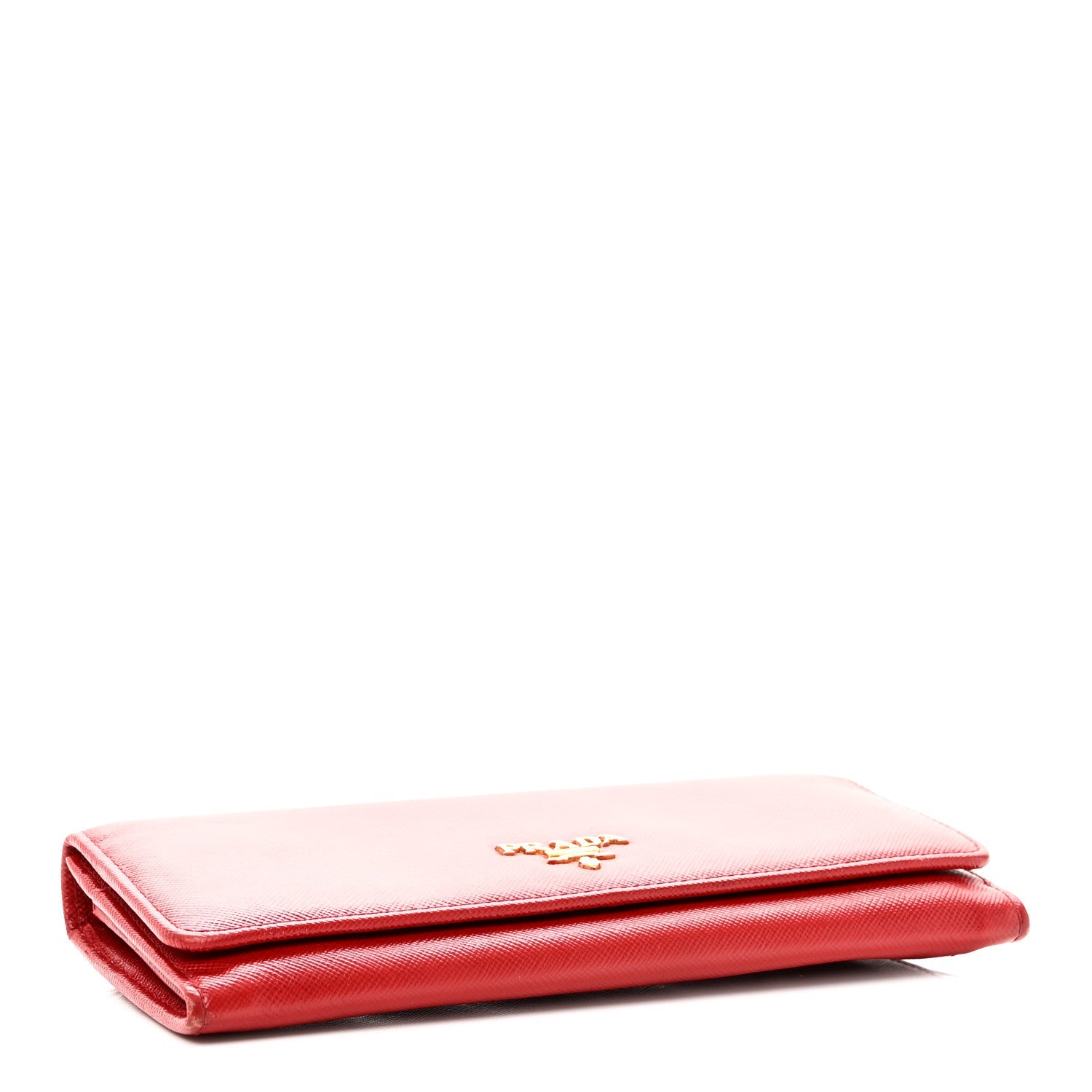 Prada Saffiano Metal Continental Flap Wallet Fuoco