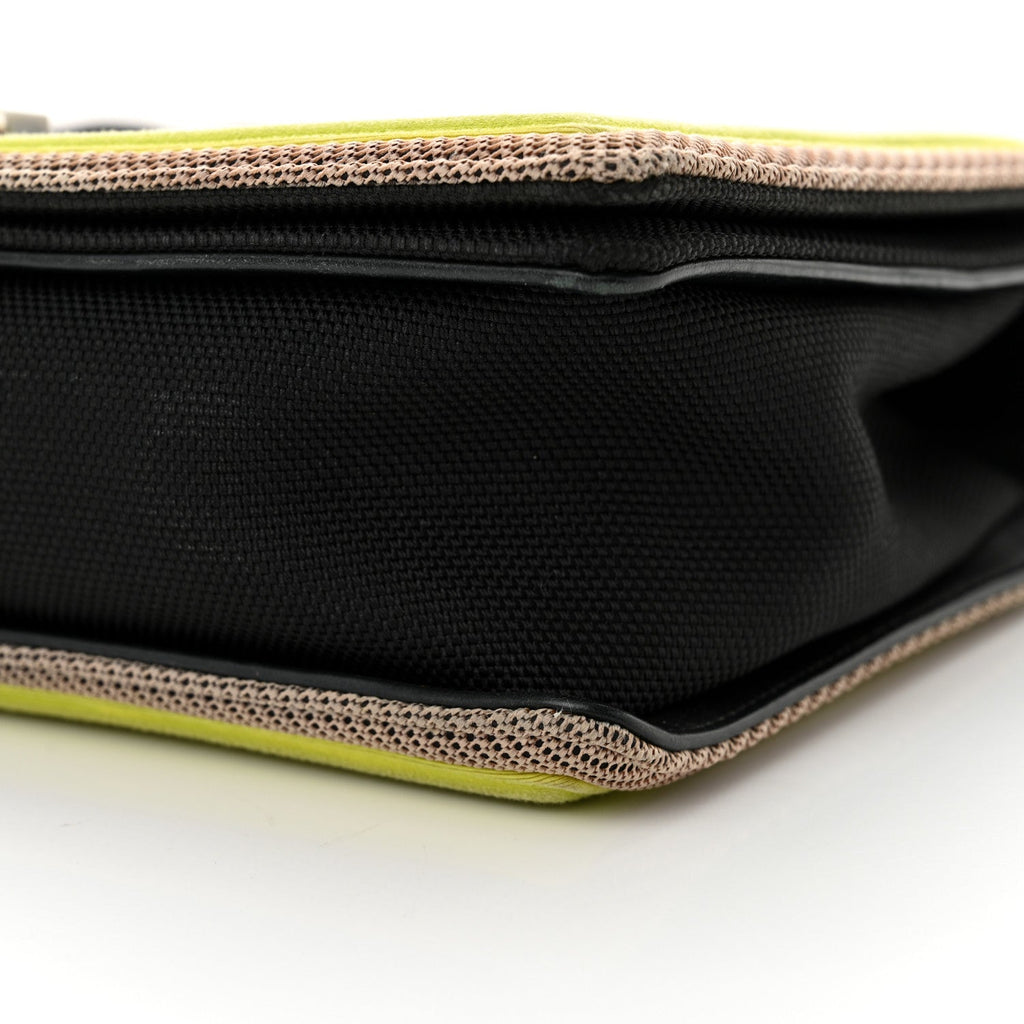 Chanel Canvas Quilted New Medium Fluo Boy Flap Black Grey Yellow