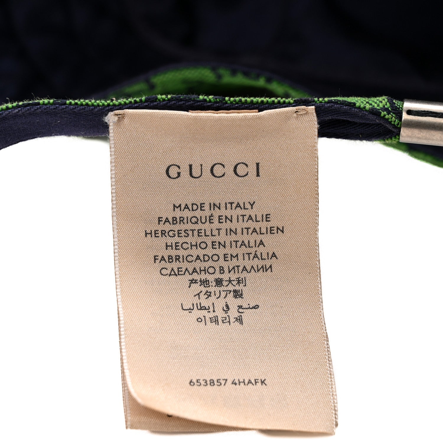 Gucci Monogram Multicolor Reversible Self-Tie Bucket Hat S Green Blue