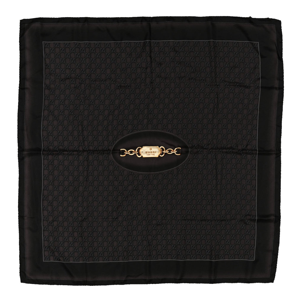 Gucci Silk Monogram Square Scarf Brown