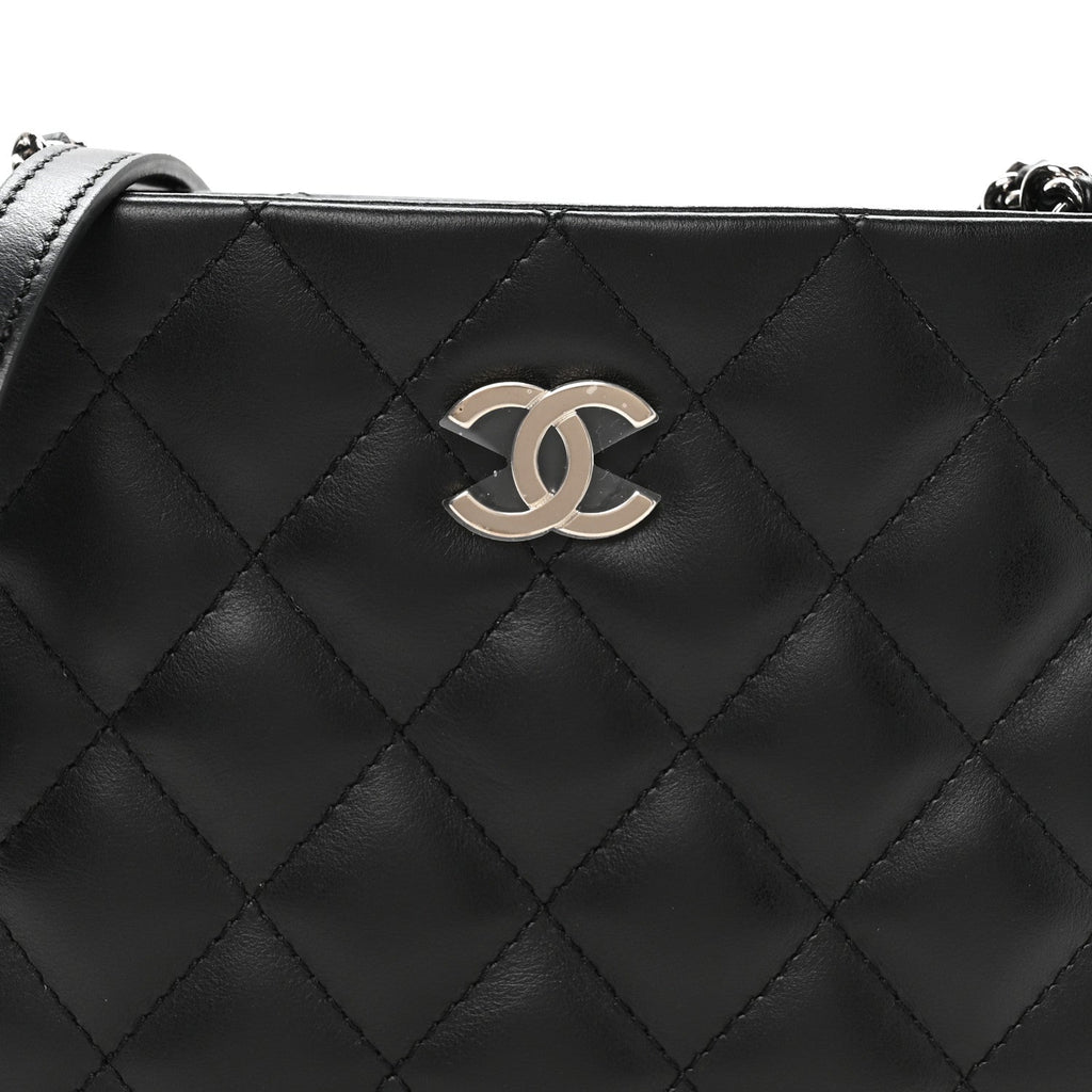 Chanel Lambskin Quilted Uniform Crossbody Bag Black