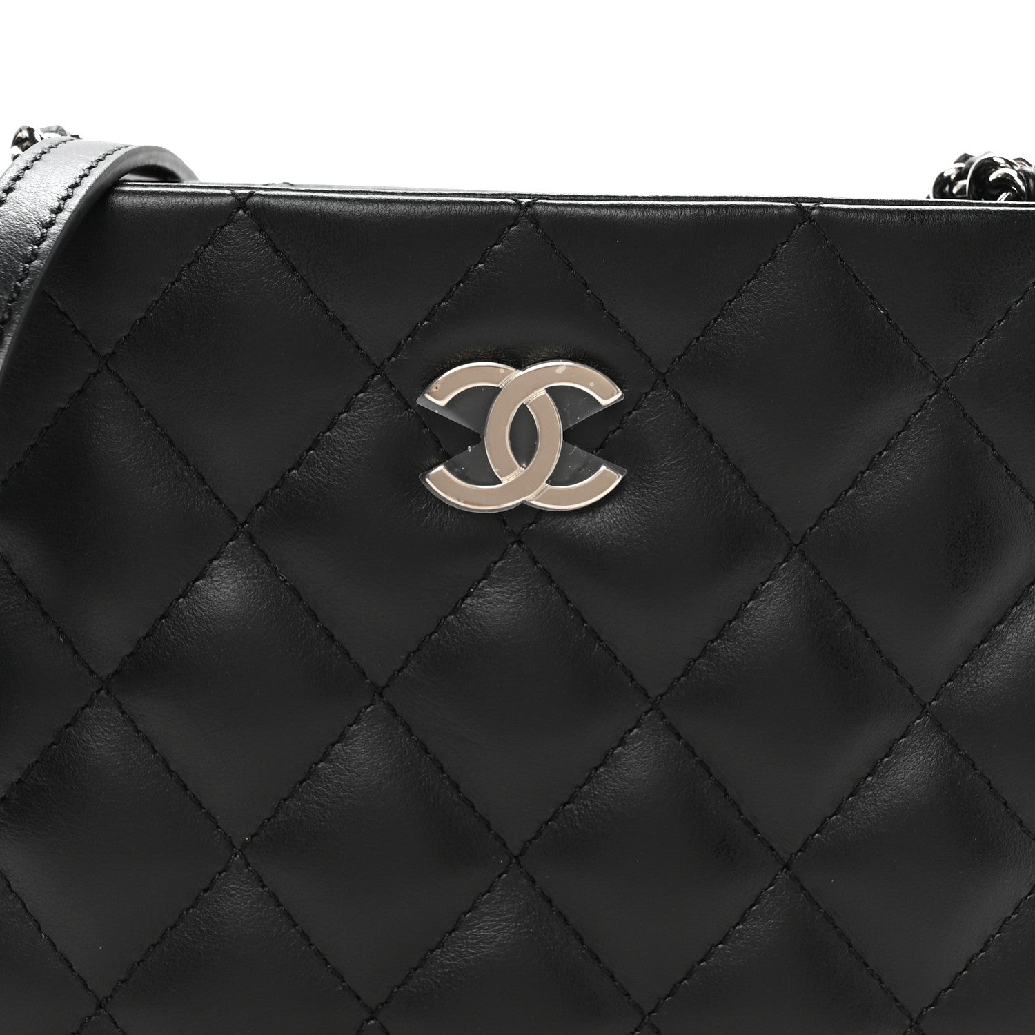 Chanel Lambskin Quilted Uniform Crossbody Bag Black