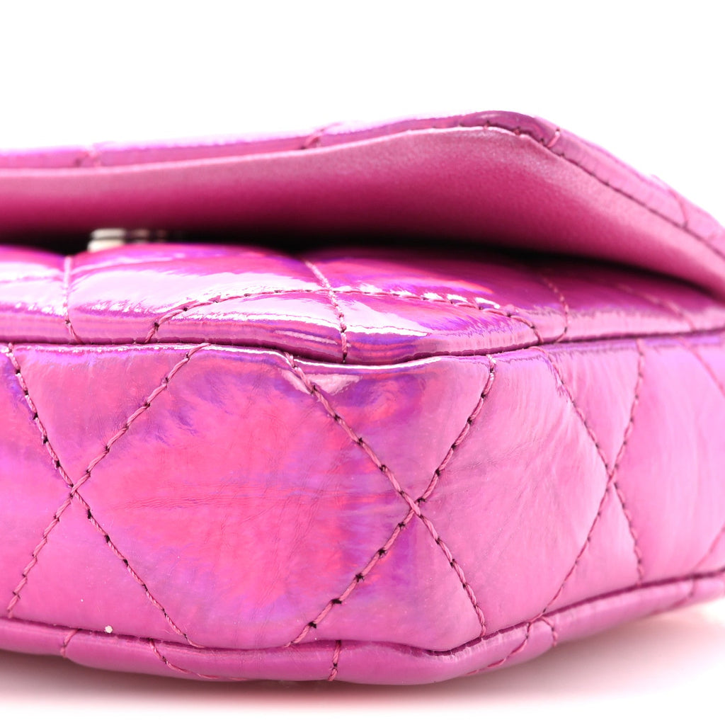 Chanel Patent Lambskin Quilted CC Hook Card Holder Pink