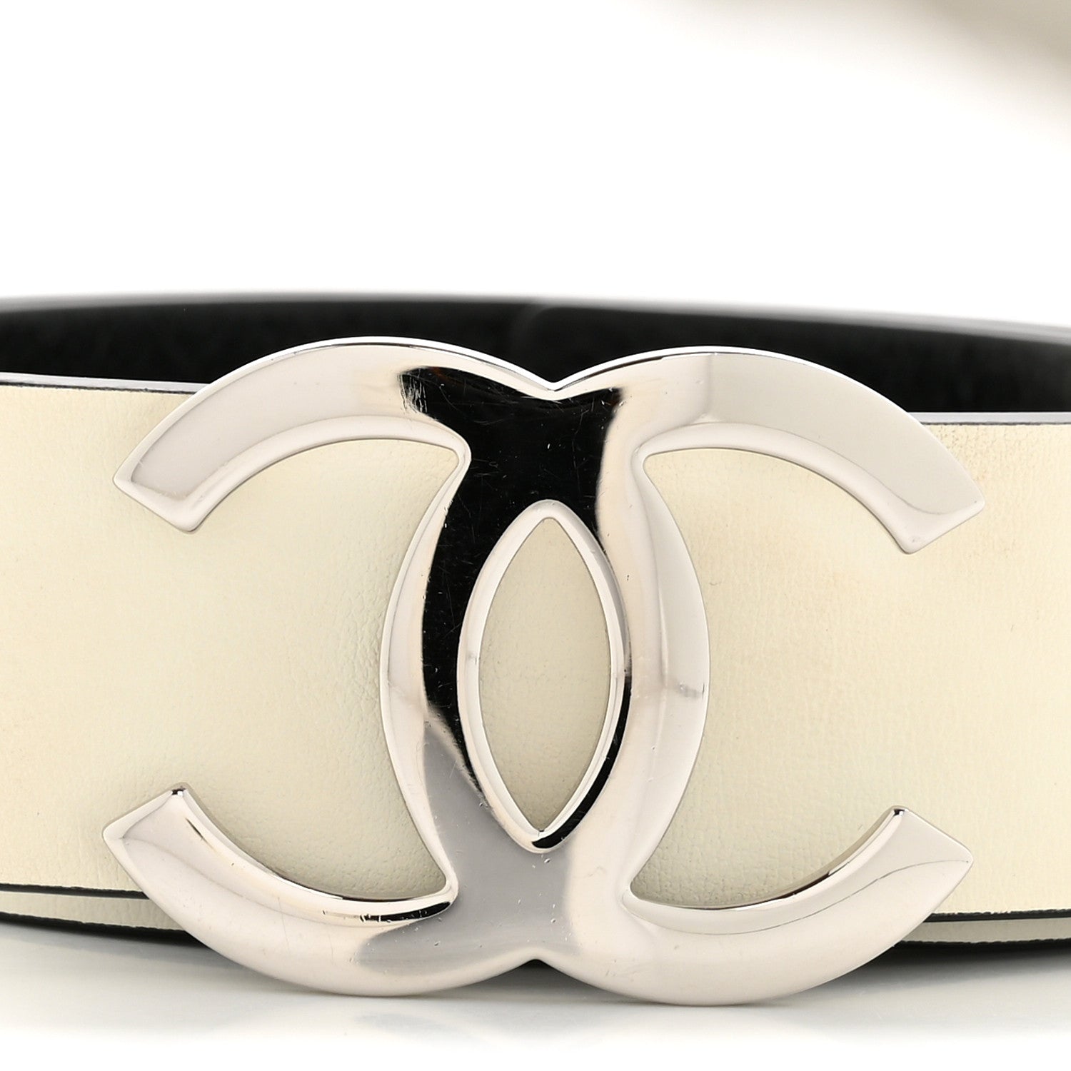 Calfskin CC Reversible Belt 85 White Black