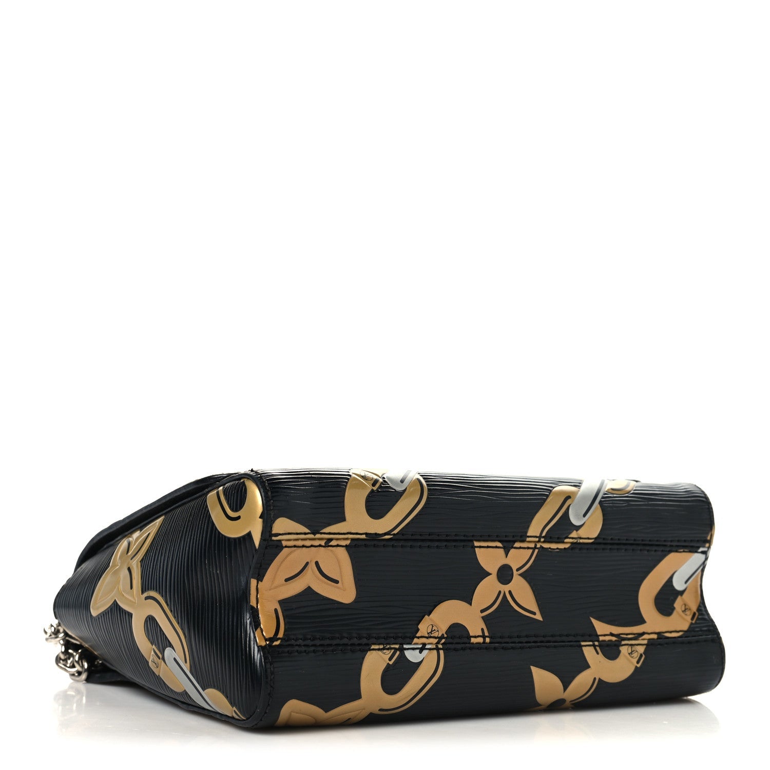 Louis Vuitton Epi Chain Flower Twist Shoulder Bag MM Black