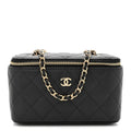 Chanel Caviar Quilted Small Vanity Case With Chain Black
