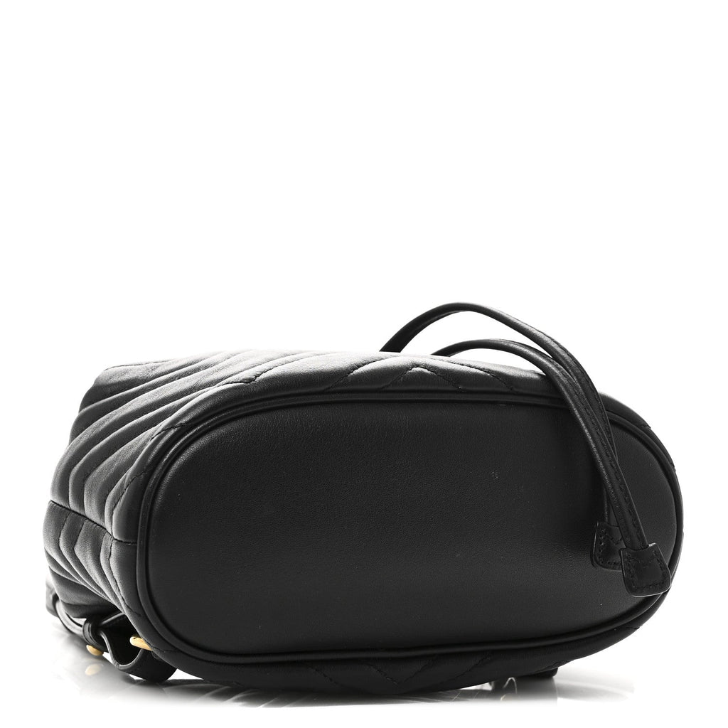 Gucci Calfskin Matelasse GG Marmont Flap Backpack Black