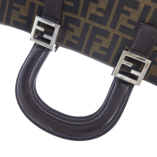 FENDI Ff Pattern Logo Plate Tote Bag Brown