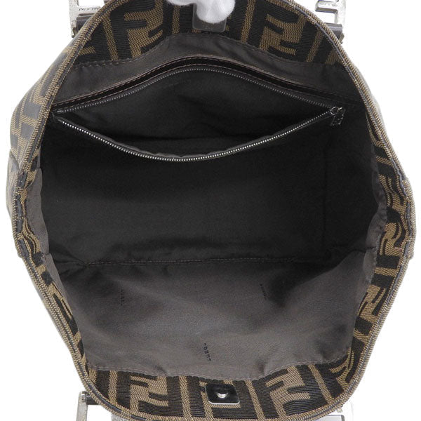 FENDI Ff Pattern Logo Plate Tote Bag Brown