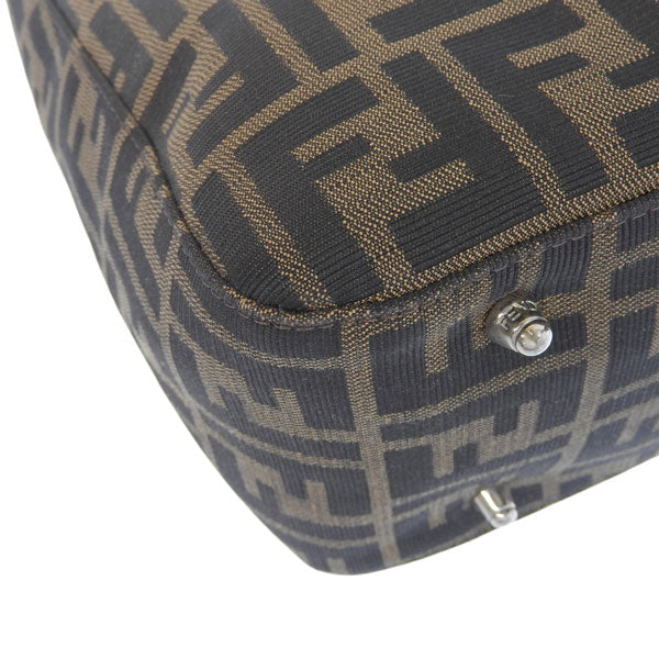 FENDI Ff Pattern Logo Plate Tote Bag Brown