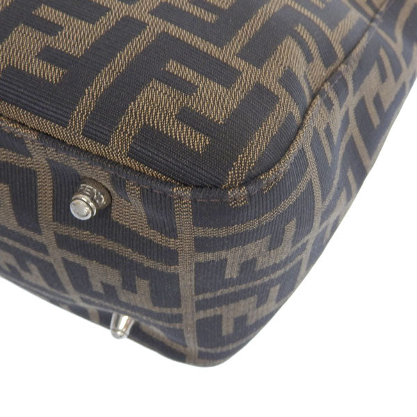 FENDI Ff Pattern Logo Plate Tote Bag Brown