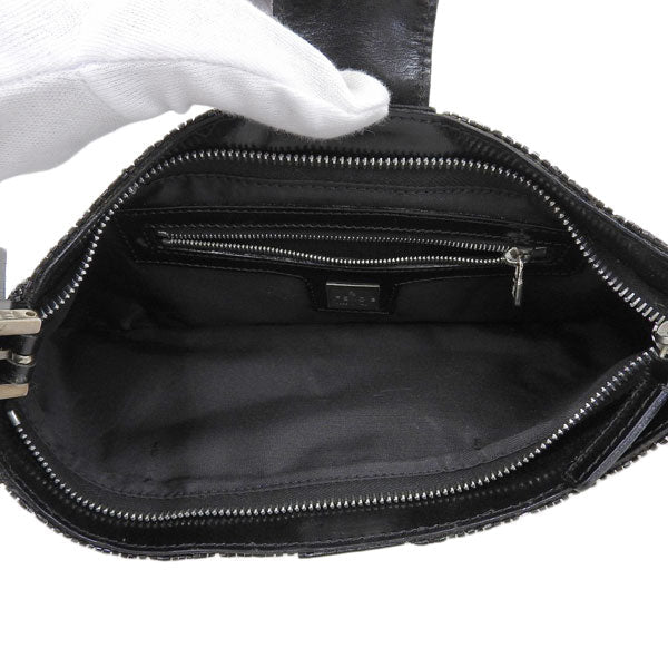 FENDI Beads Mamma Baguette Shoulder Bag Black