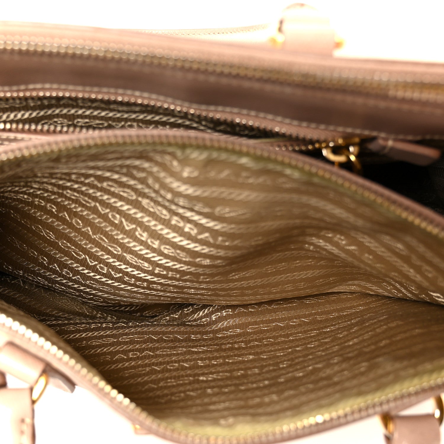 Prada Saffiano Small Galleria Double Zip Tote Cammeo
