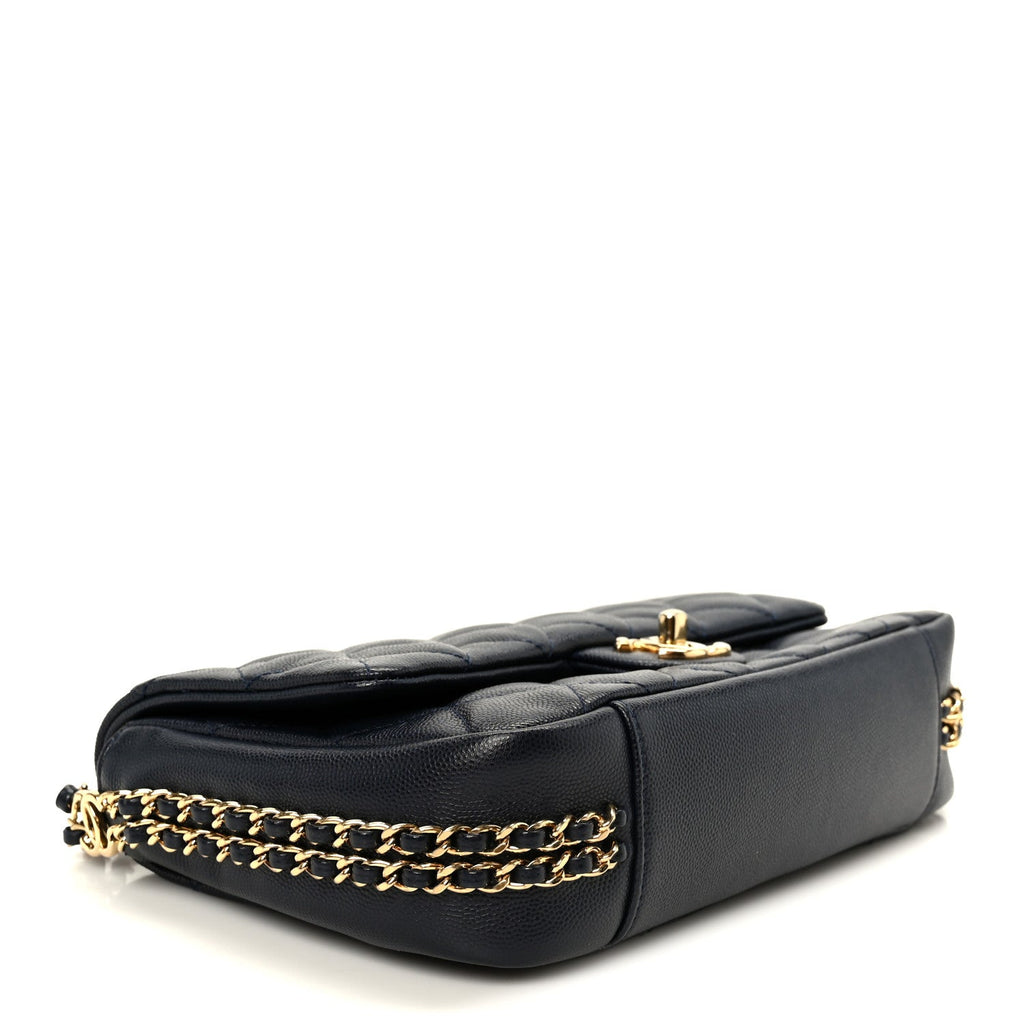 Chanel Caviar Quilted Small CC You Flap Navy