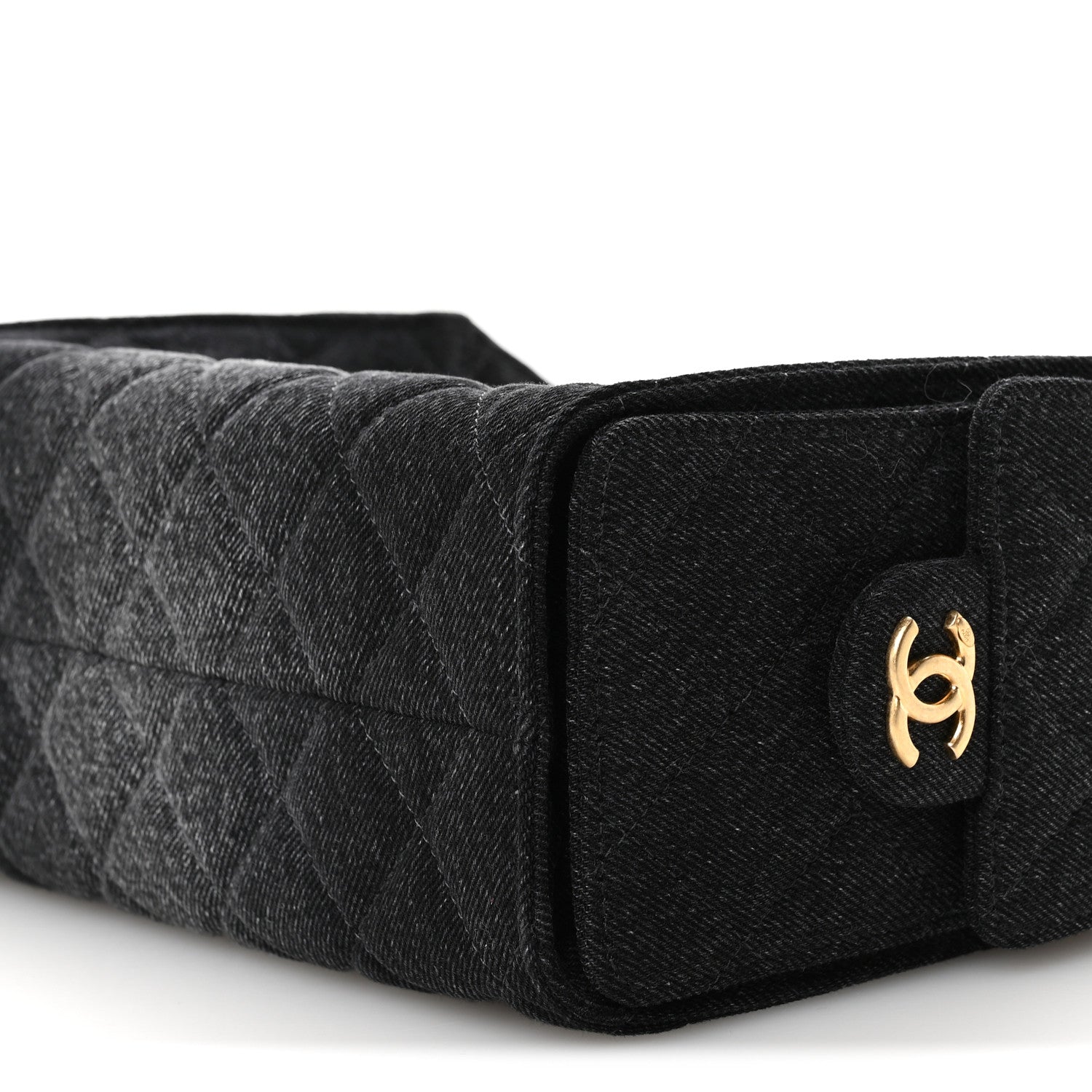 Chanel Washed Denim Quilted Mini Chanel 25 Handbag Black