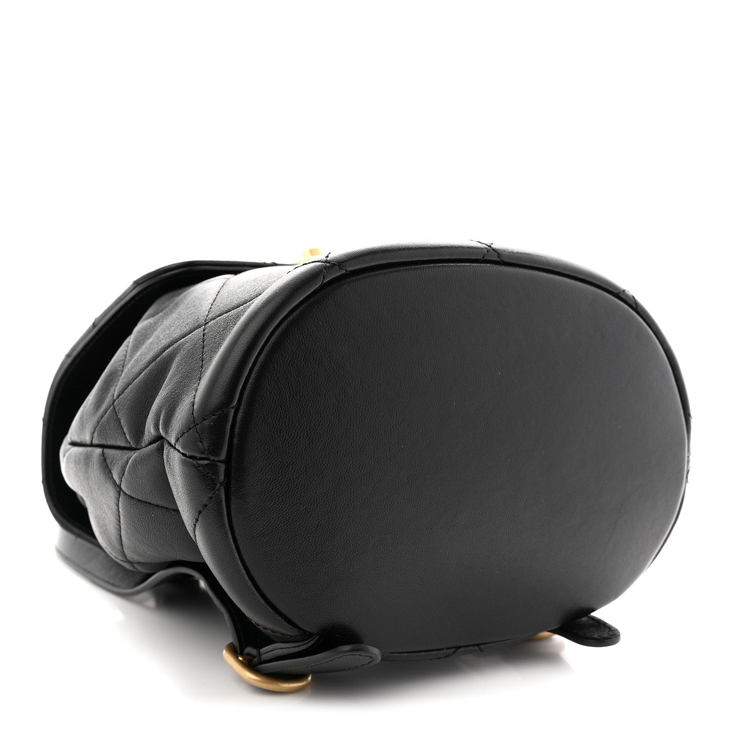 Chanel Lambskin Quilted Logo Mini Backpack Black
