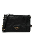 Prada Soft Lux Calfskin Triangle Mini Shoulder Bag Black
