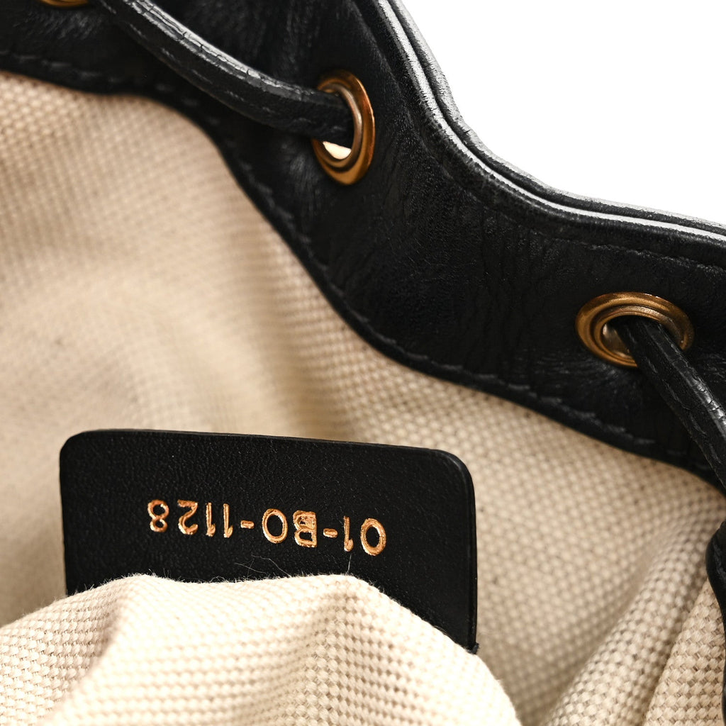Christian Dior Oblique Drawstring Chain Bucket Bag Blue