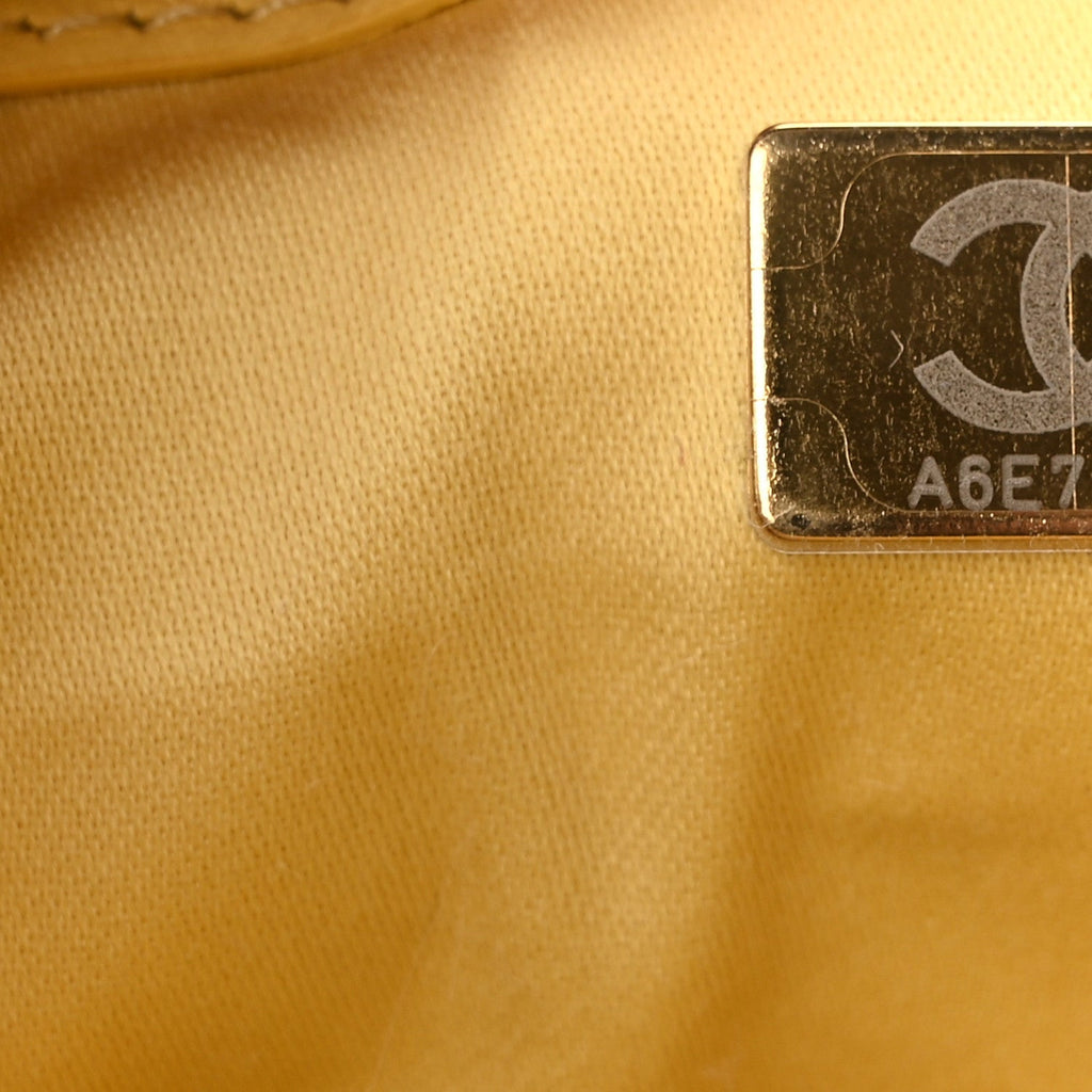 Chanel Suede Quilted Mini Chanel 25 Handbag Yellow