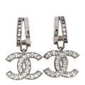 Crystal CC Drop Earrings Silver