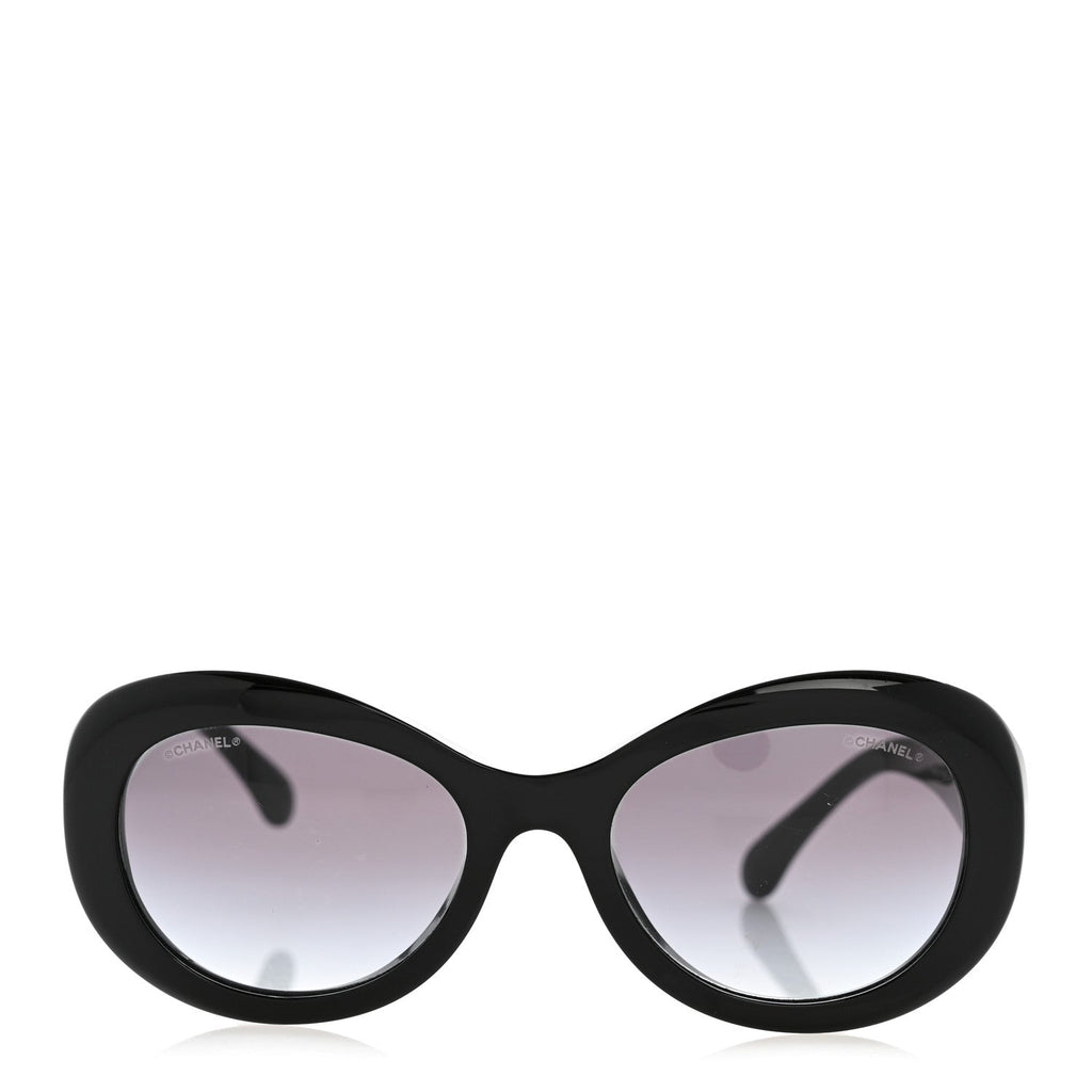 Acetate Polarized Oval CC Sunglasses 5469-B-A Black
