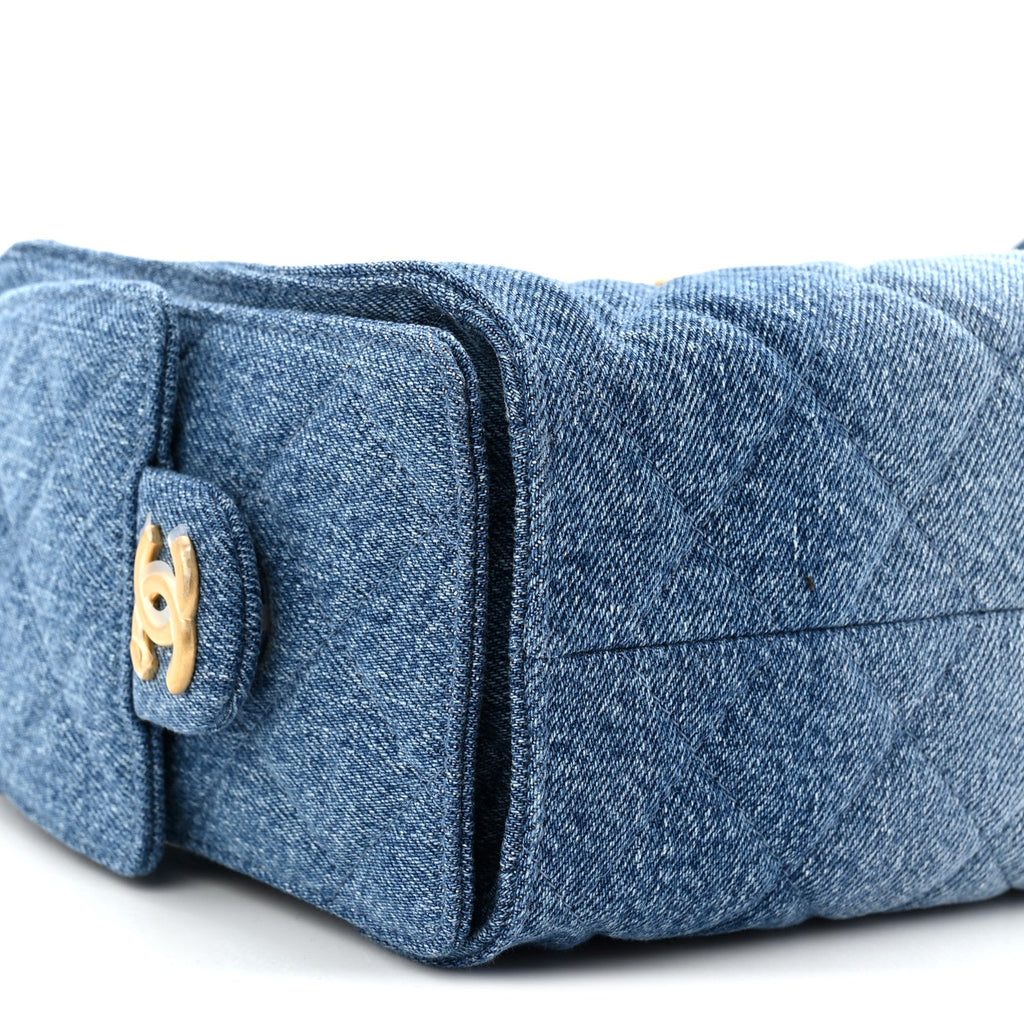 Chanel Washed Denim Quilted Mini Chanel 25 Handbag Blue