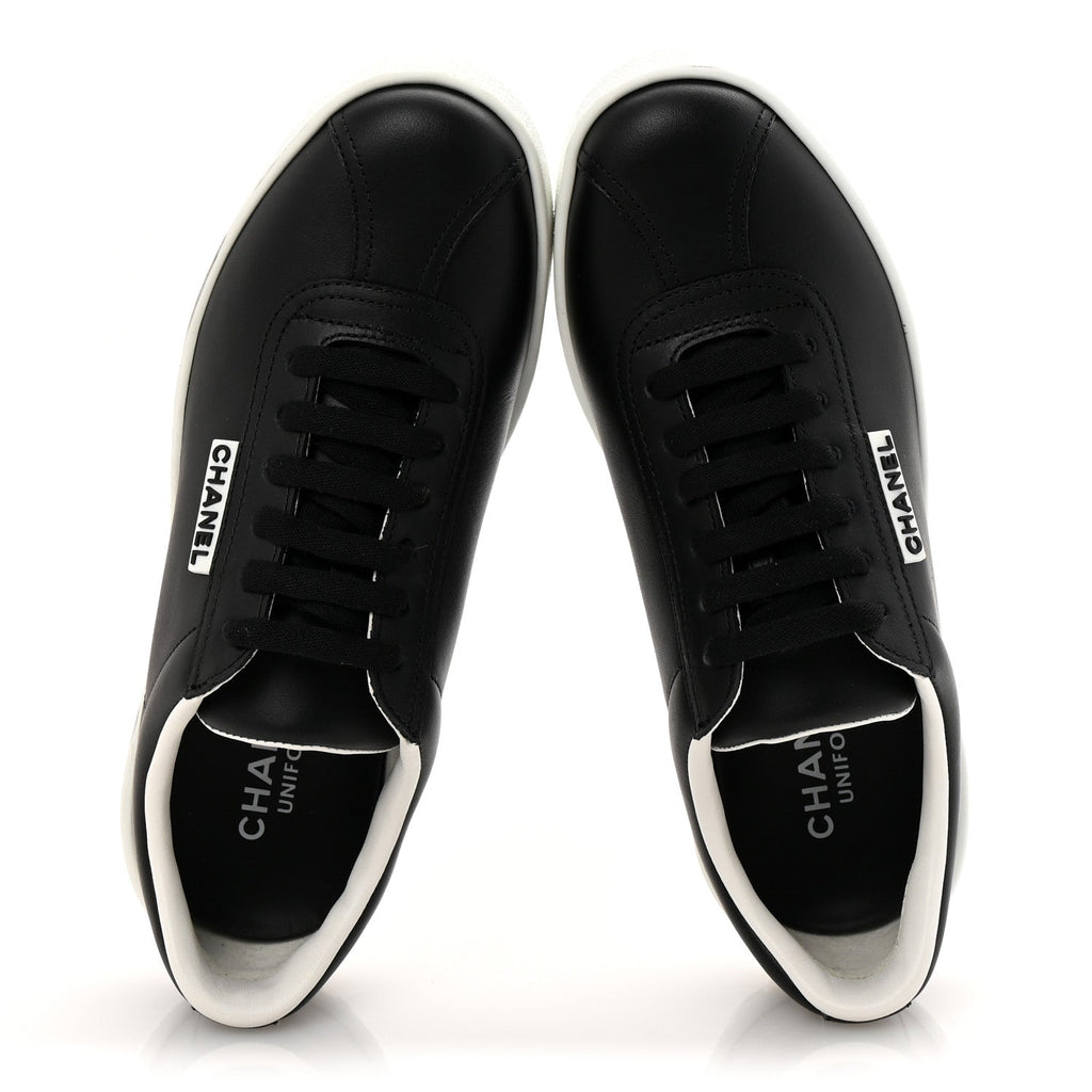 Calfskin CC Womens Sneakers 36 Black