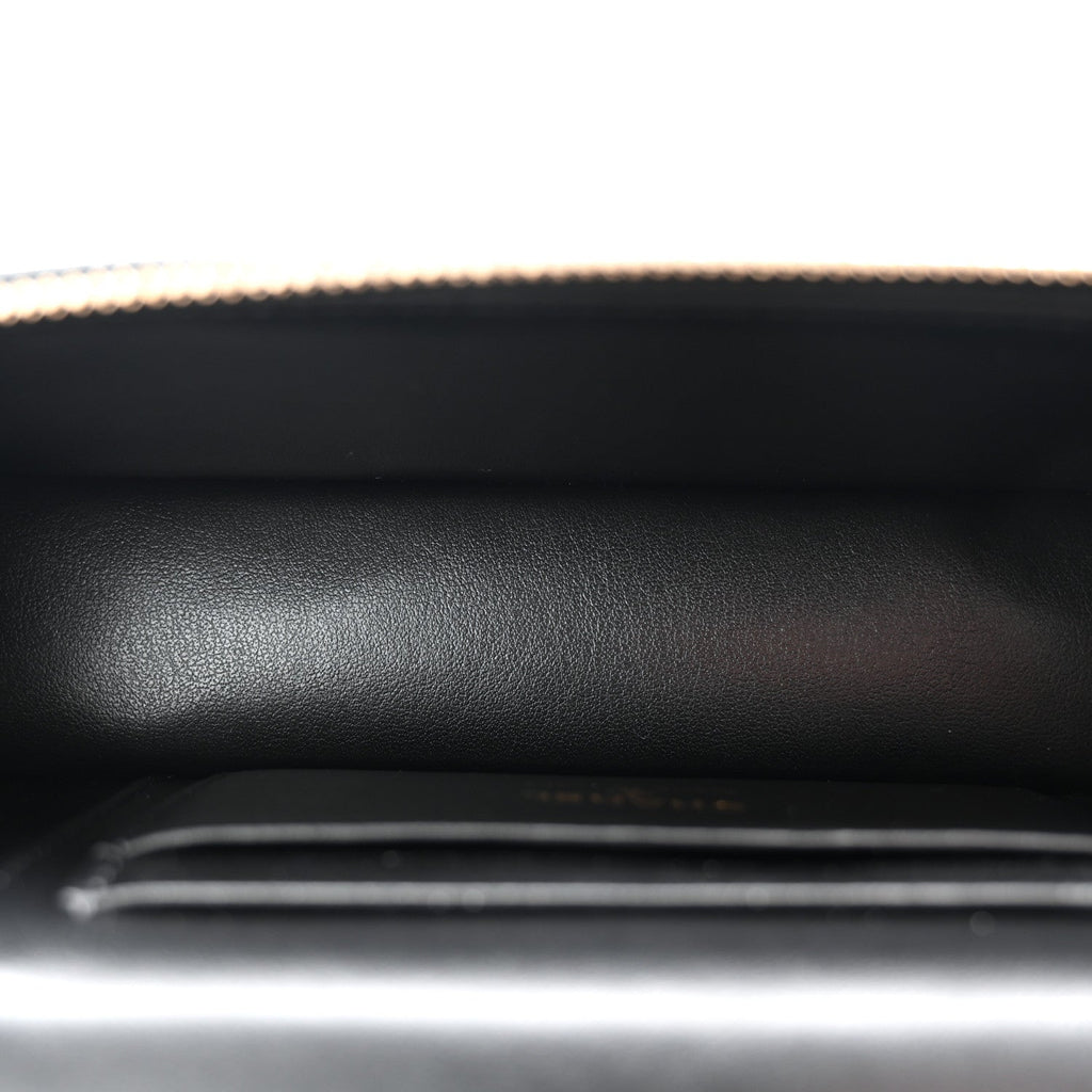 Chanel Caviar Quilted Top Handle Slim Vanity With Chain Black