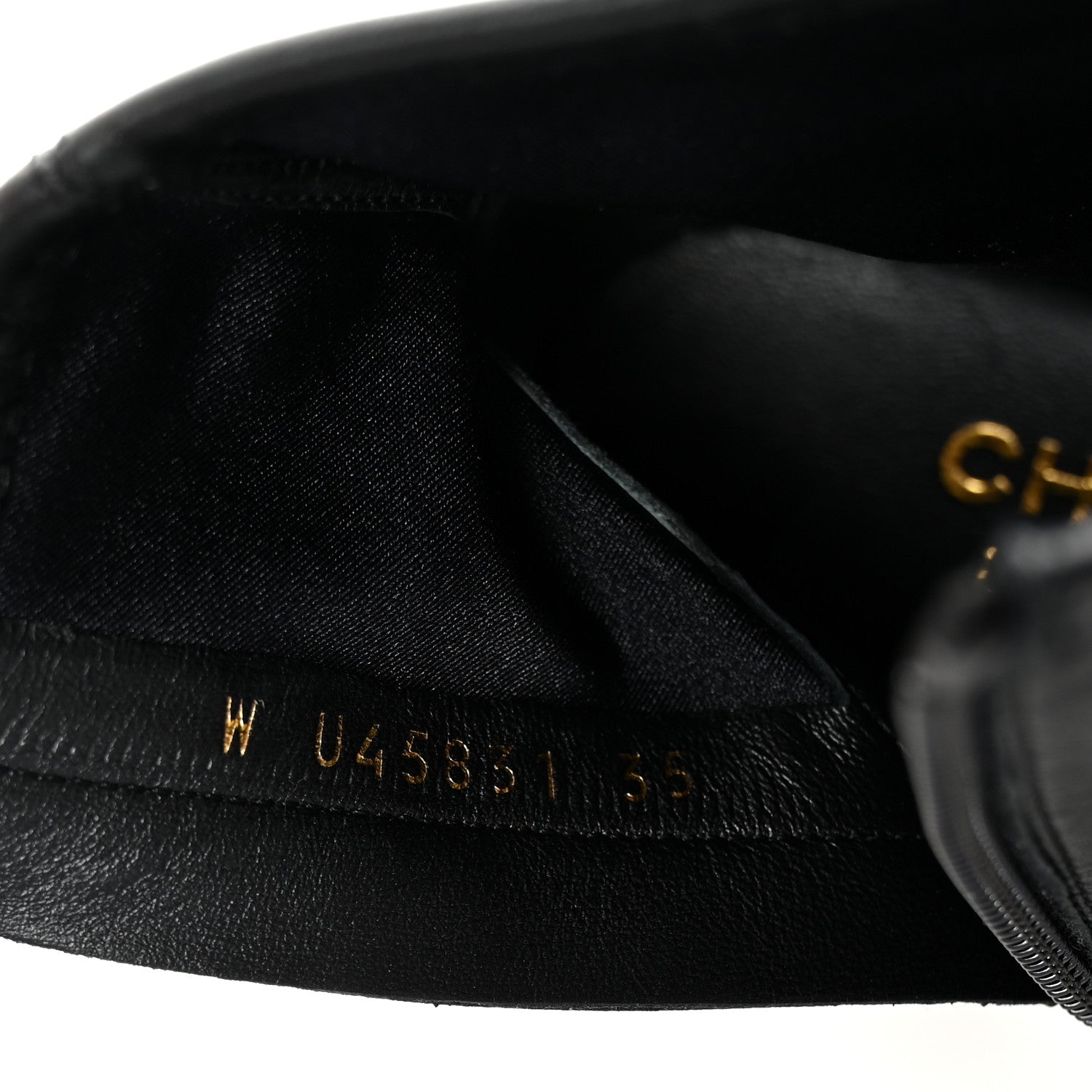 Chanel Stretch Lambskin Cap Toe CC Short Boots 35 Black
