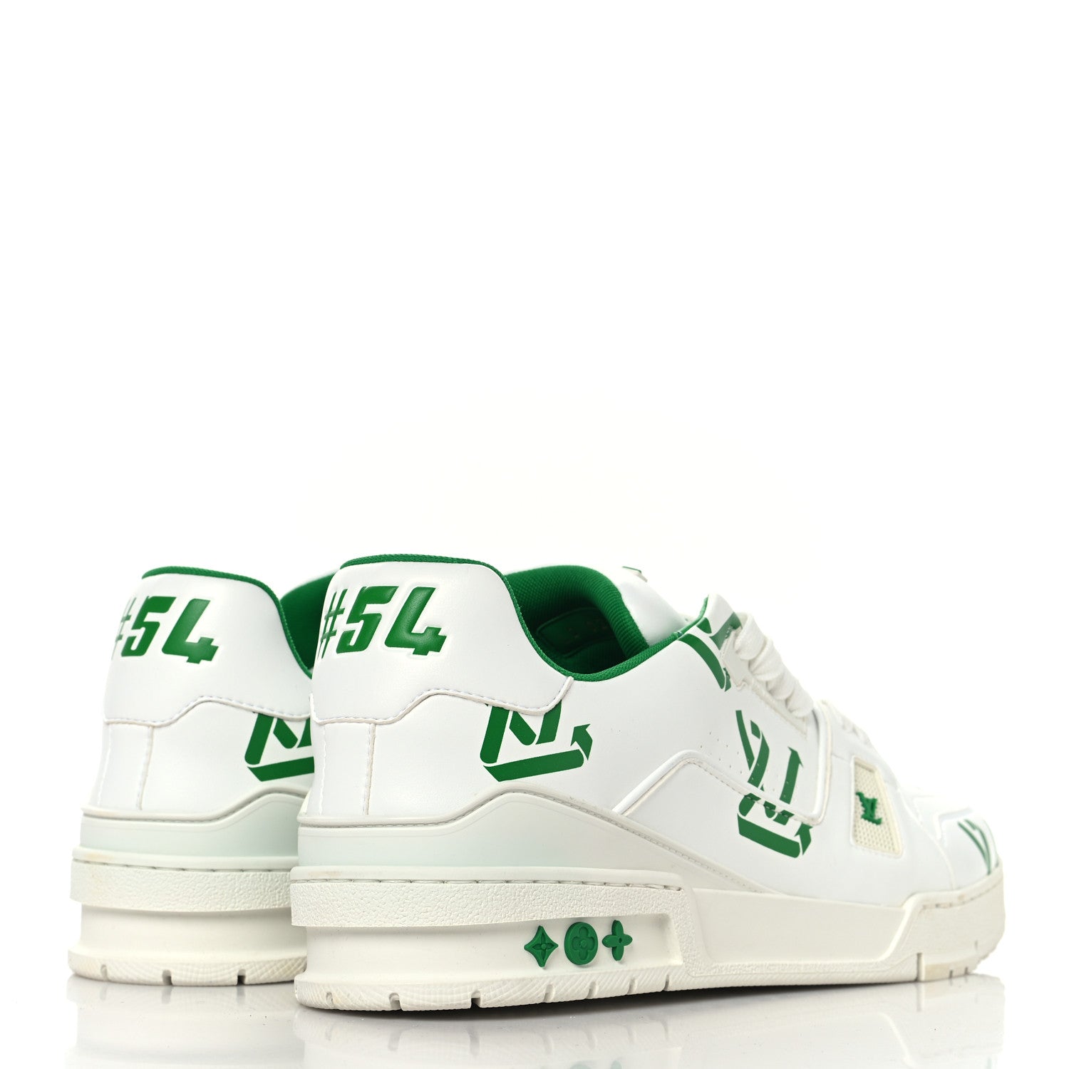 Louis Vuitton Mens LV Trainer Upcycling Sneakers 9 White Green
