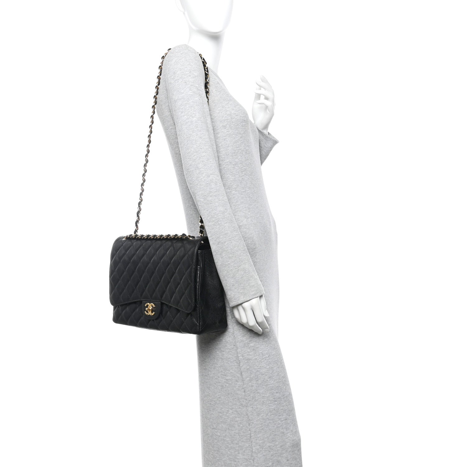 Chanel Caviar Quilted Maxi Double Flap Black