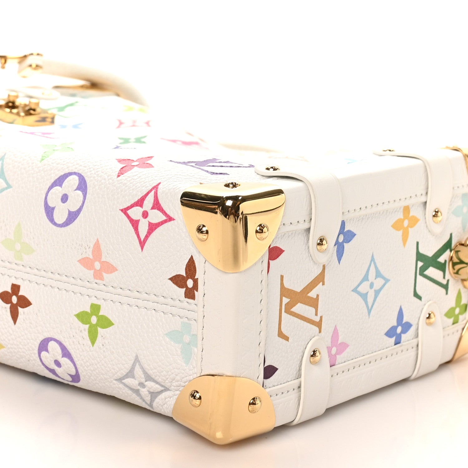 Louis Vuitton LV x TM Cowhide Monogram Multicolor Side Trunk MM White