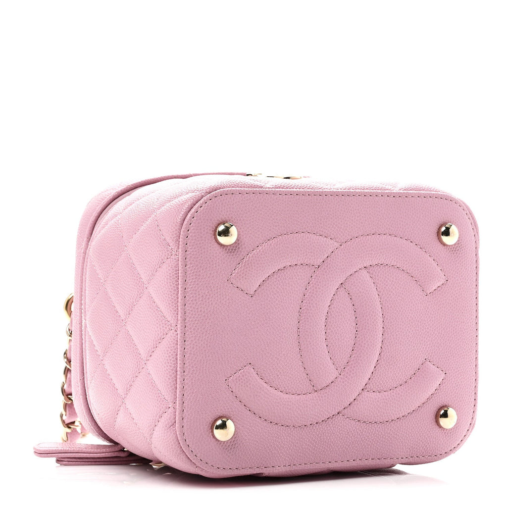 Chanel Caviar Quilted Small CC Vanity Case Pink