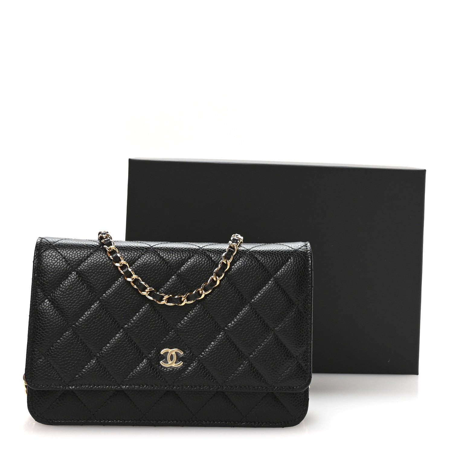 Chanel Caviar Quilted Wallet on Chain WOC Black