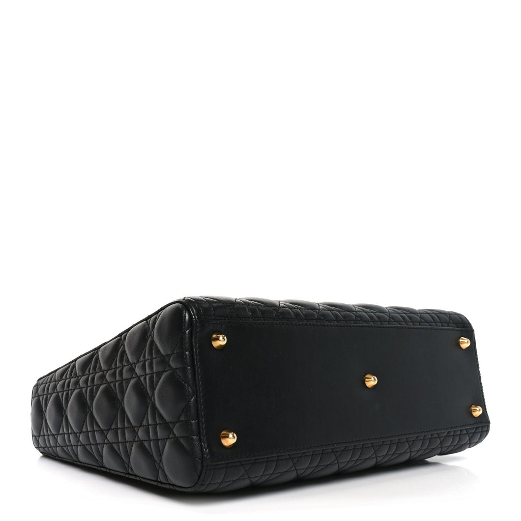 Christian Dior Lambskin Cannage Large Lady Dior Black