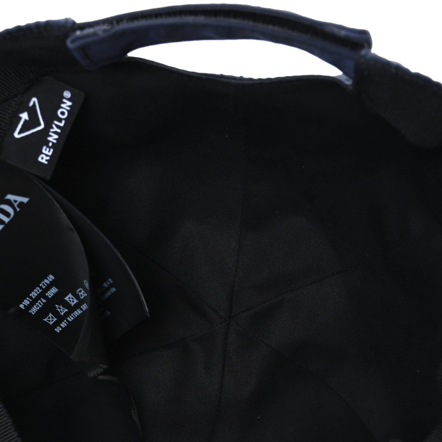 Prada Re-Nylon Mens Baseball Cap M Bleu