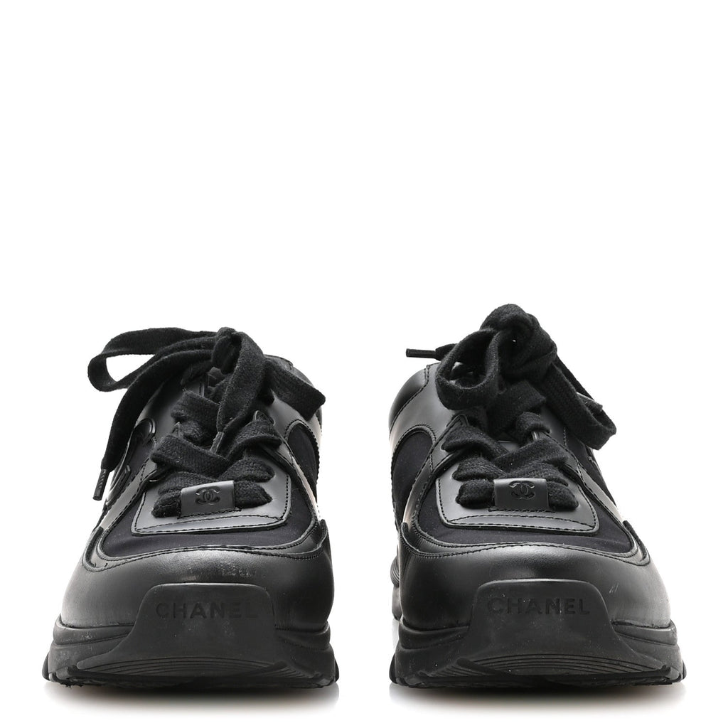 Calfskin Lambskin CC Uniform Sneakers 40 Black