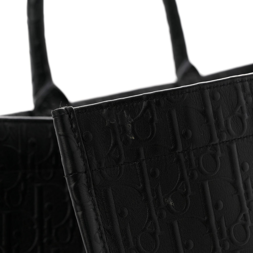 Christian Dior Oblique Calfskin Embossed Large Book Tote TBlack