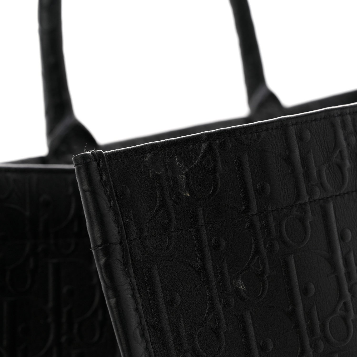 Christian Dior Oblique Calfskin Embossed Large Book Tote TBlack