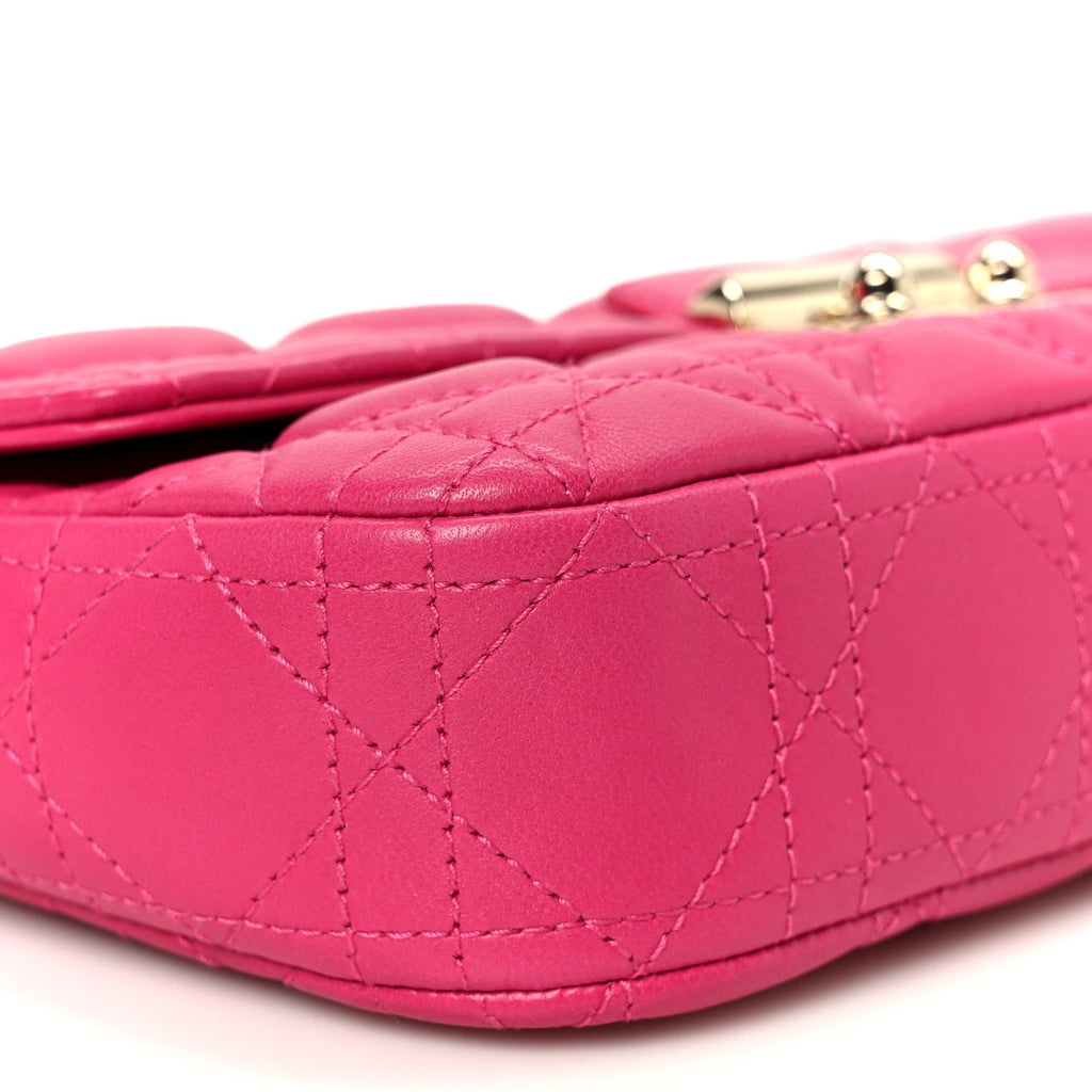Christian Dior Lambskin Cannage Miss Dior Promenade Pouch Fuchsia