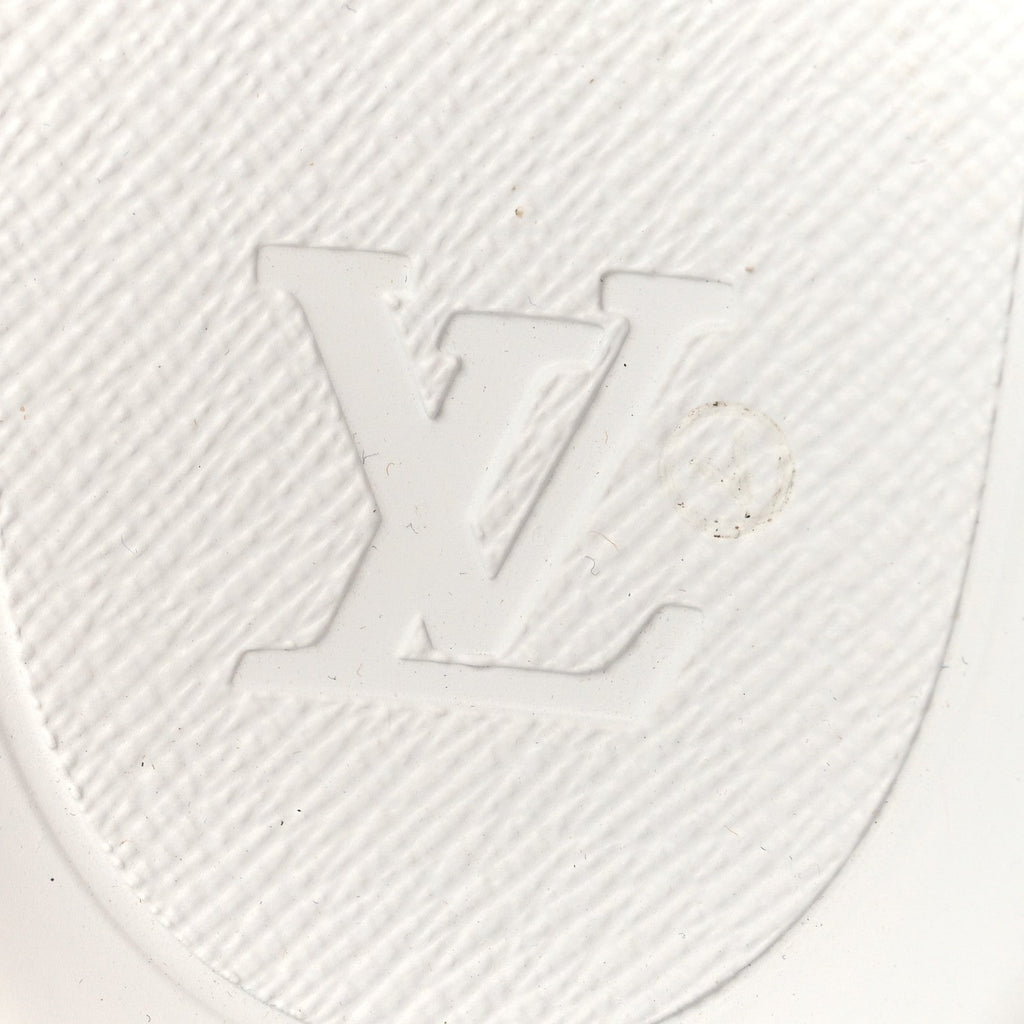 Louis Vuitton Rubber Embossed Monogram Mens Waterfront Mules 11 White