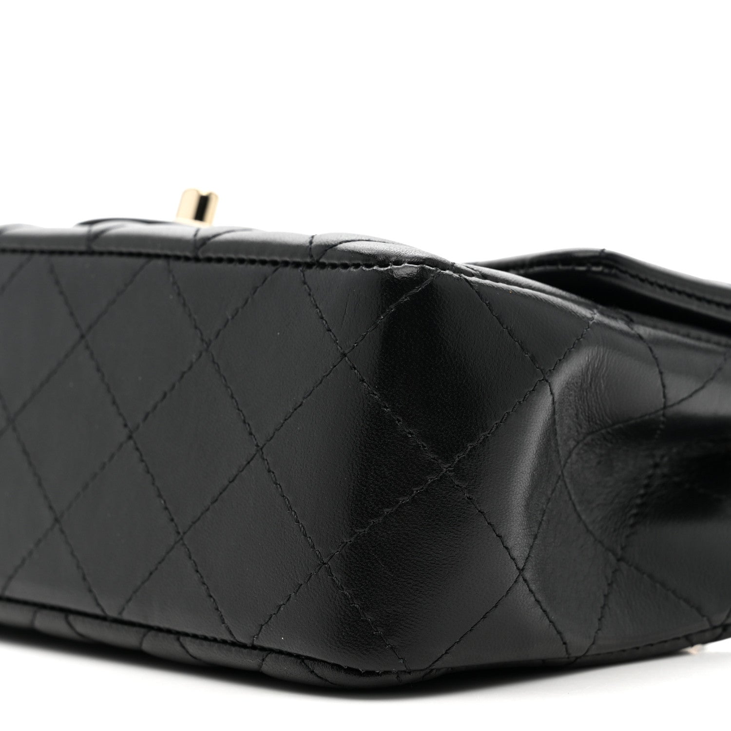 Chanel Lambskin Quilted Mini Rectangular Flap Black