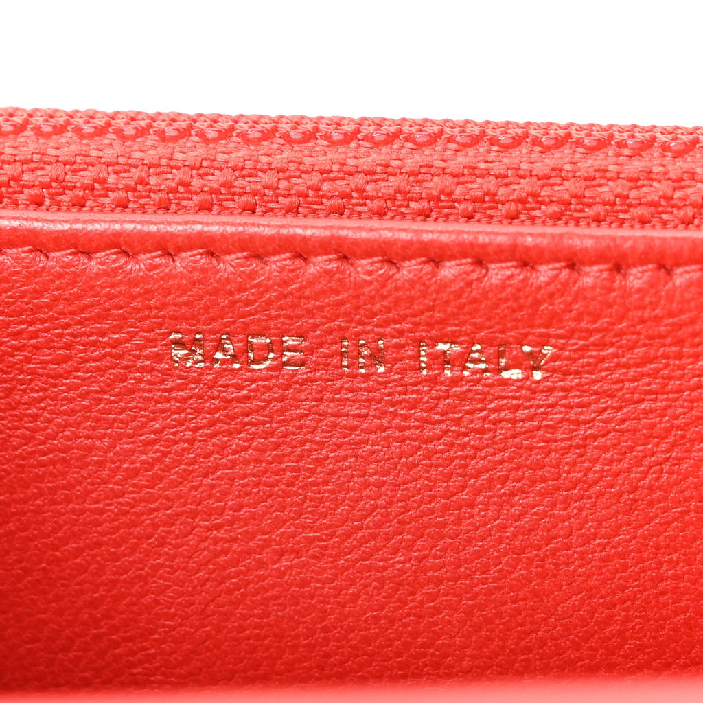 Chanel Lambskin Quilted Wallet On Chain WOC Red