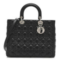Christian Dior Lambskin Cannage Large Lady Dior Black