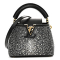 Louis Vuitton Crystal Cowhide Nano Capucines Silver Black